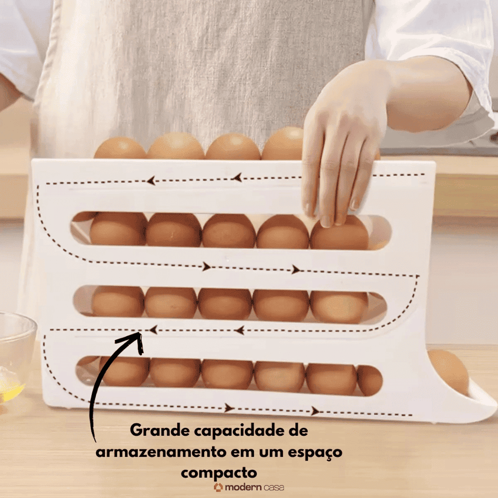 Organizador Porta-Ovos com Rolagem Automática - Modern Casa