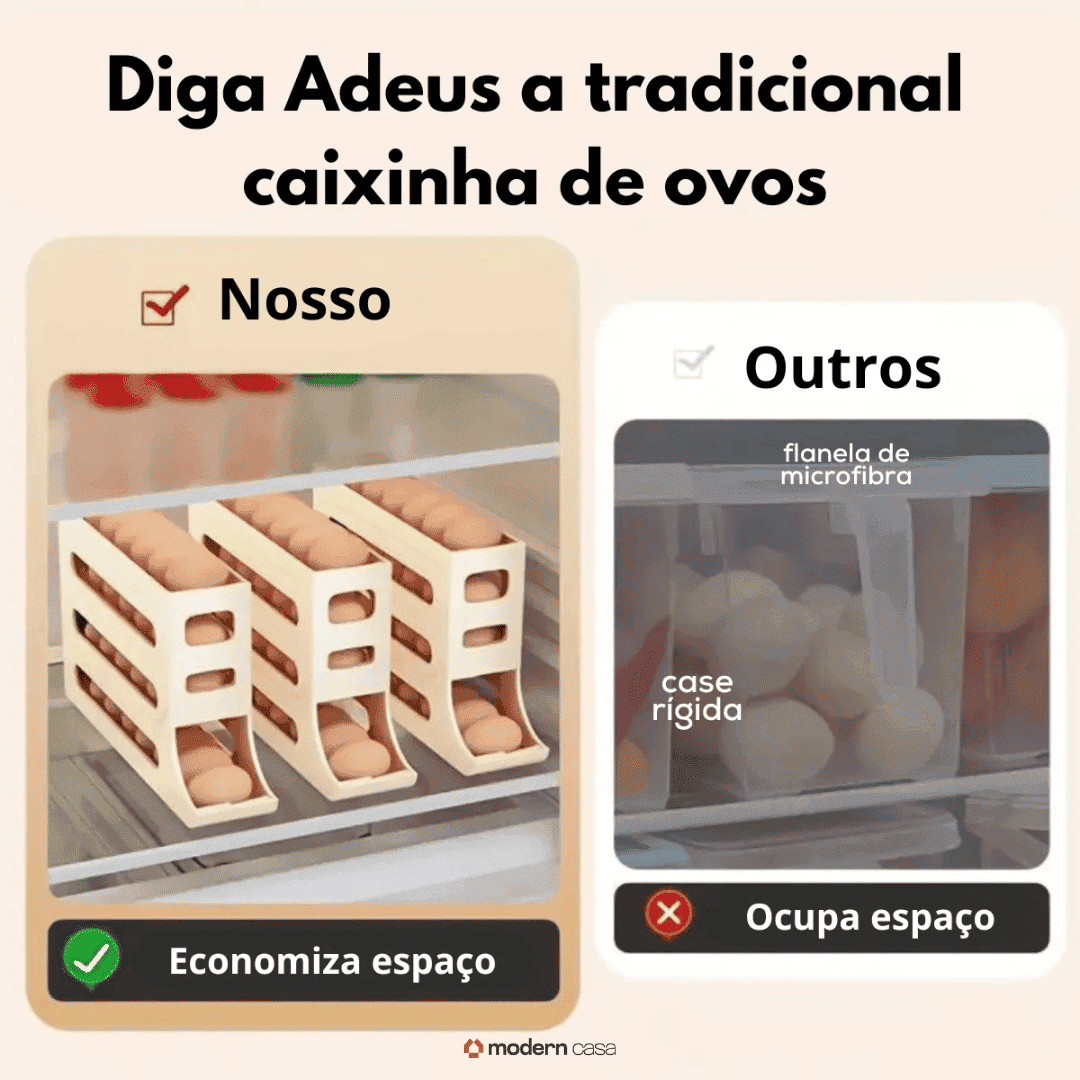 Organizador Porta-Ovos com Rolagem Automática - Modern Casa