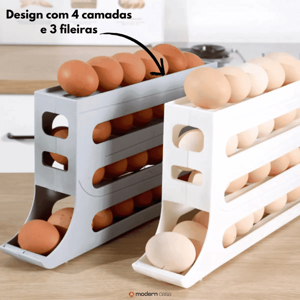 Organizador Porta-Ovos com Rolagem Automática - Modern Casa