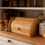 Porta Pão Bambu Com Tampa Retrátil - Modern Casa