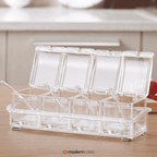 Porta Temperos e Condimentos Acrílico 4 Potes Organizadores - Modern Casa
