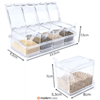 Porta Temperos e Condimentos Acrílico 4 Potes Organizadores - Modern Casa