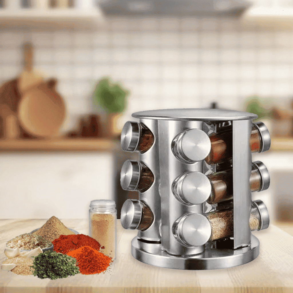 Porta Temperos e Condimentos Giratório 12 Peças - Modern Casa