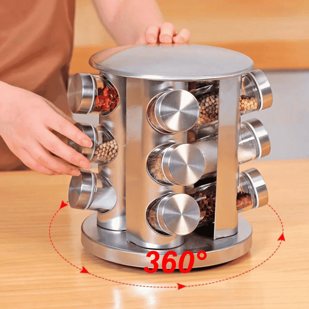 Porta Temperos e Condimentos Giratório 12 Peças - Modern Casa