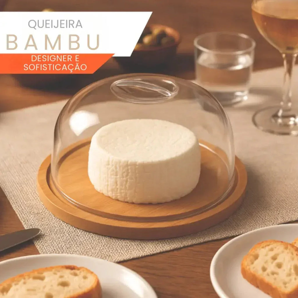 Queijeira de Bambu Com Tampa - Modern Casa