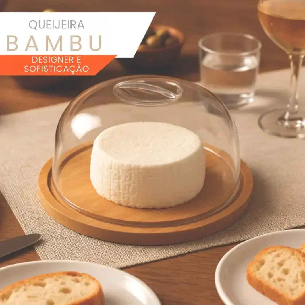 Queijeira de Bambu Com Tampa - Modern Casa