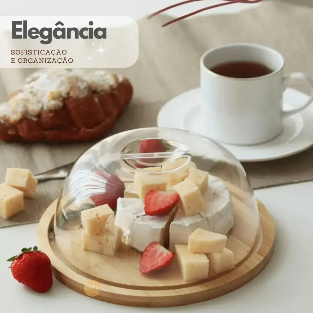 Queijeira de Bambu Com Tampa - Modern Casa