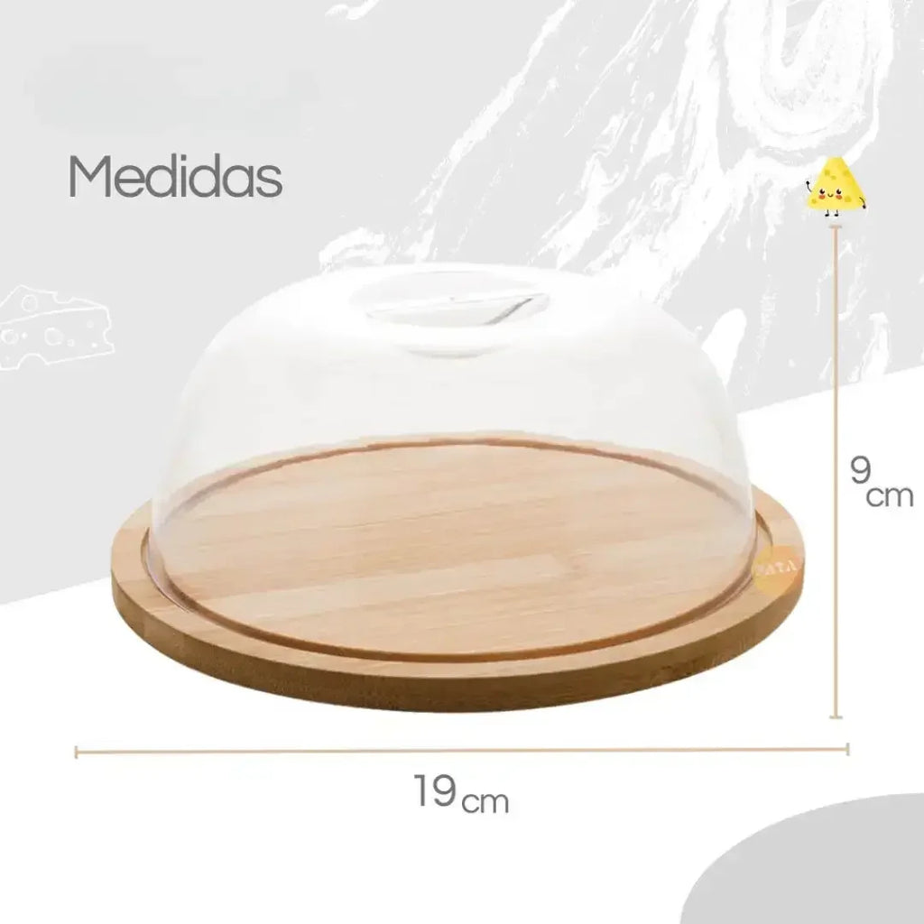 Queijeira de Bambu Com Tampa - Modern Casa