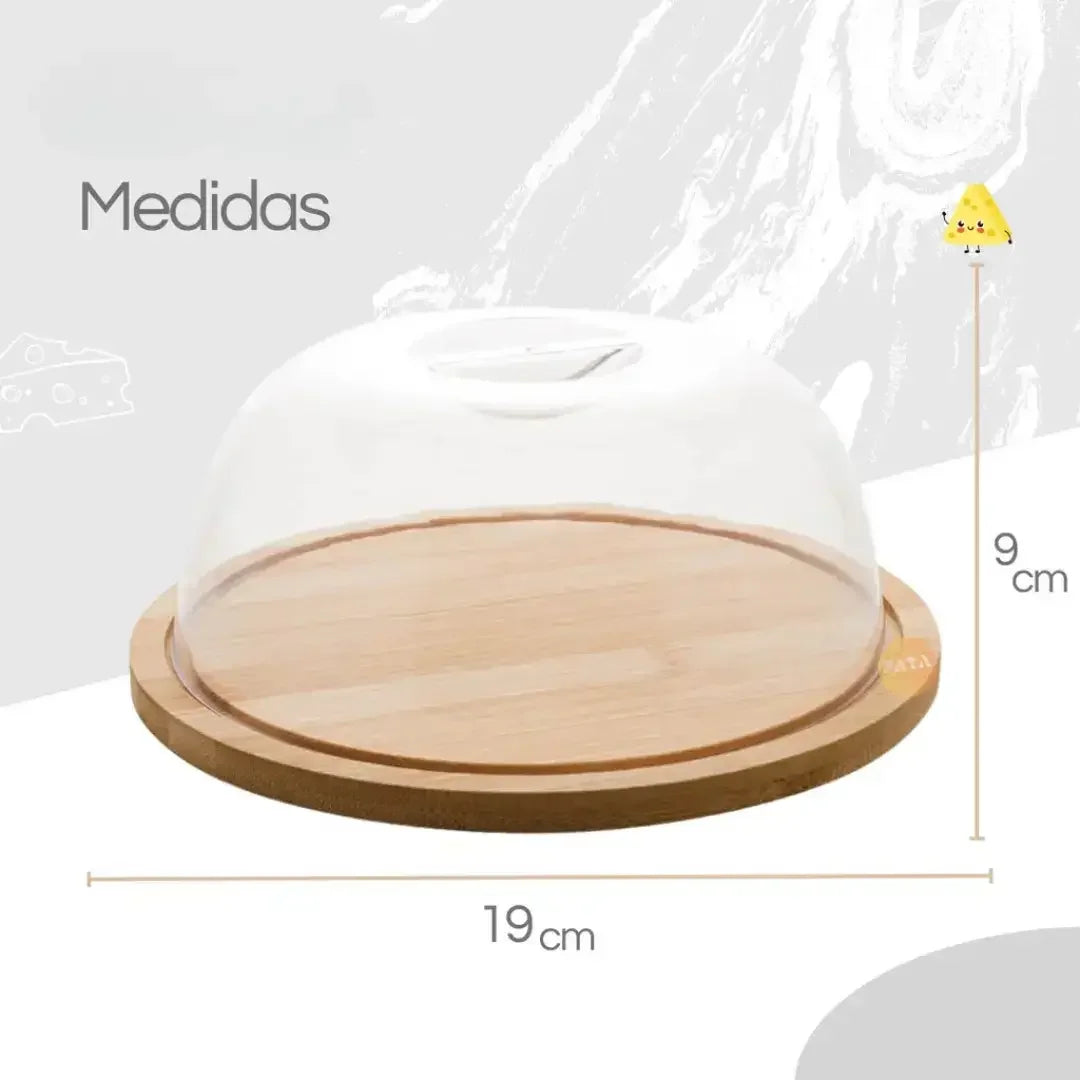 Queijeira de Bambu Com Tampa - Modern Casa