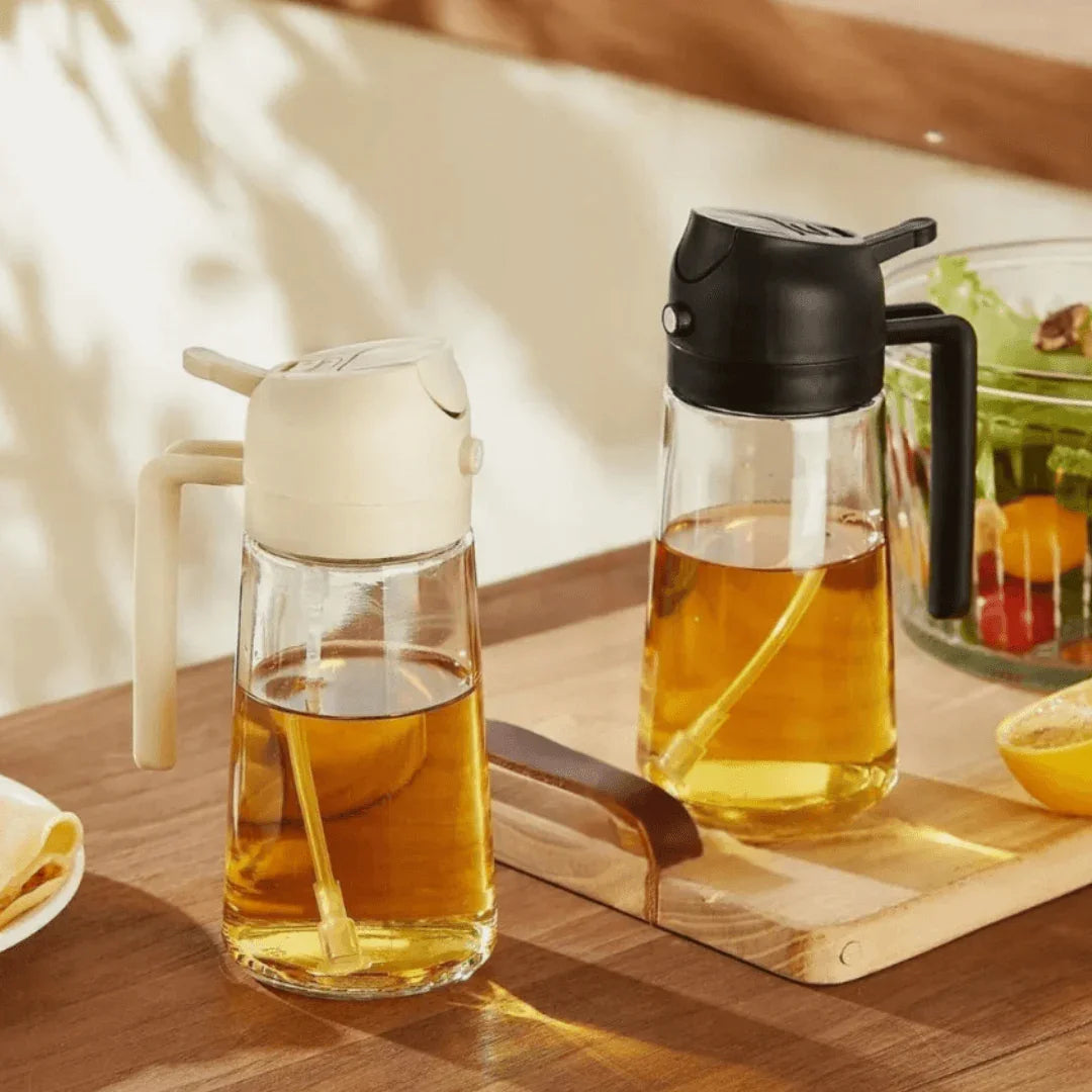 Porta Azeite de Vidro 2 em 1 Spray e Borrifador - Modern Casa