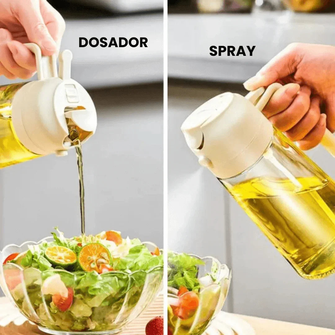 Porta Azeite de Vidro 2 em 1 Spray e Borrifador - Modern Casa