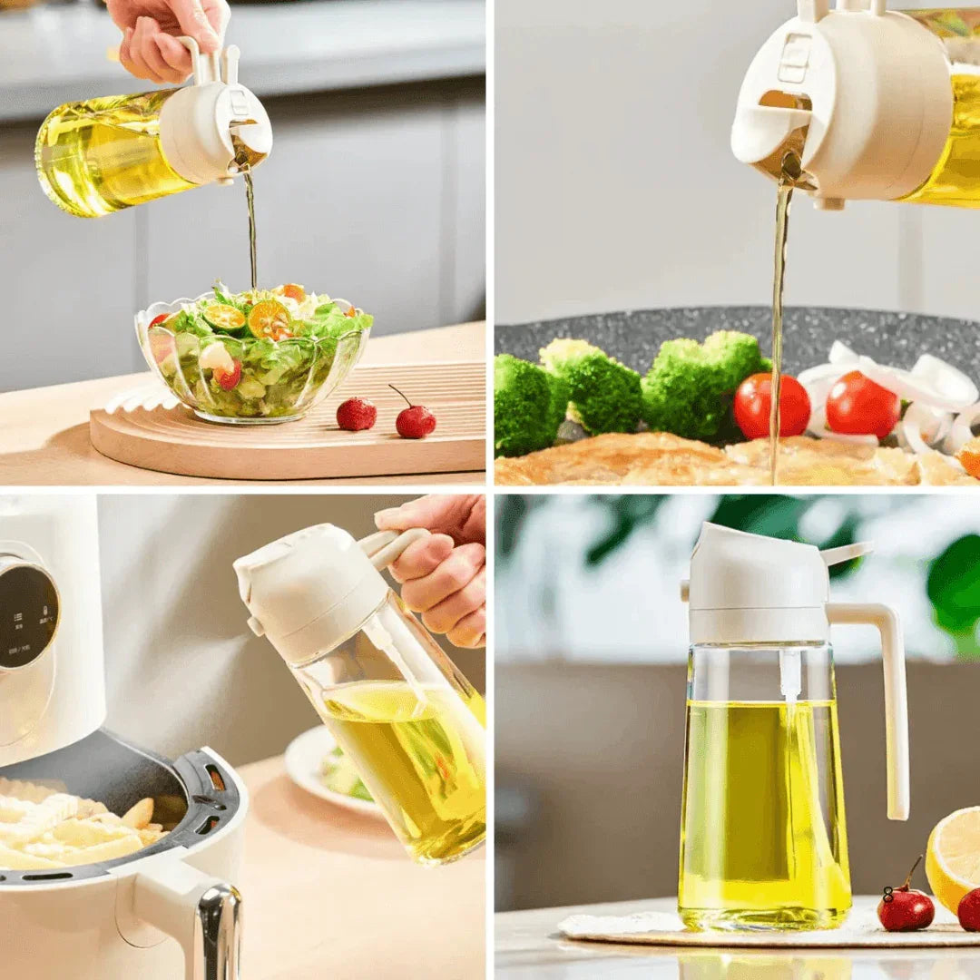 Porta Azeite de Vidro 2 em 1 Spray e Borrifador - Modern Casa