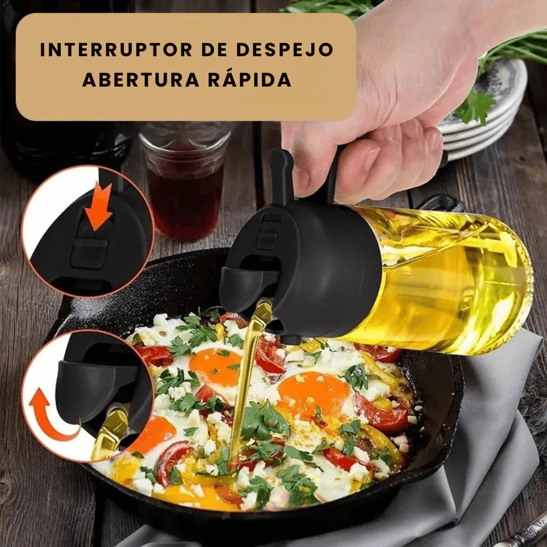 Porta Azeite de Vidro 2 em 1 Spray e Borrifador - Modern Casa