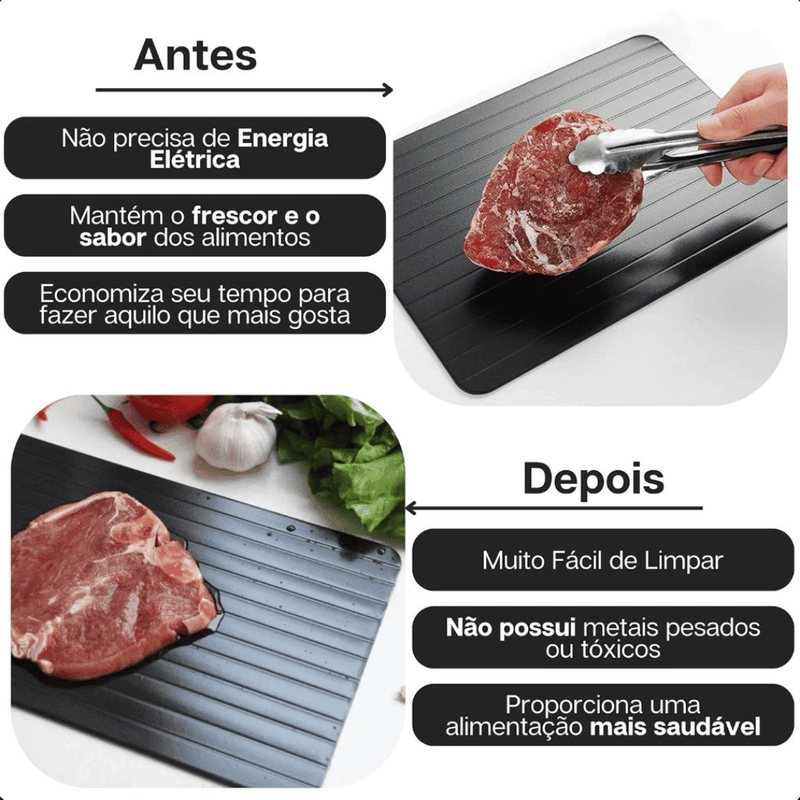 Tábua Para Descongelar Carnes e Alimentos Mágica Inteligente