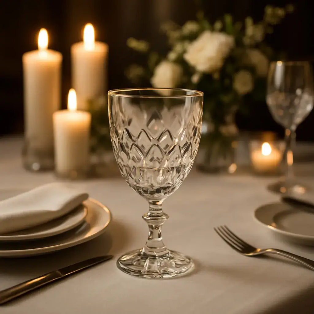 Taças de Vidro com Borda Dourada Diamond Jogo de 6