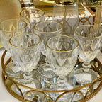 Taças de Vidro com Borda Dourada Diamond Jogo de 6