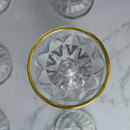 Taças de Vidro com Borda Dourada Diamond Jogo de 6