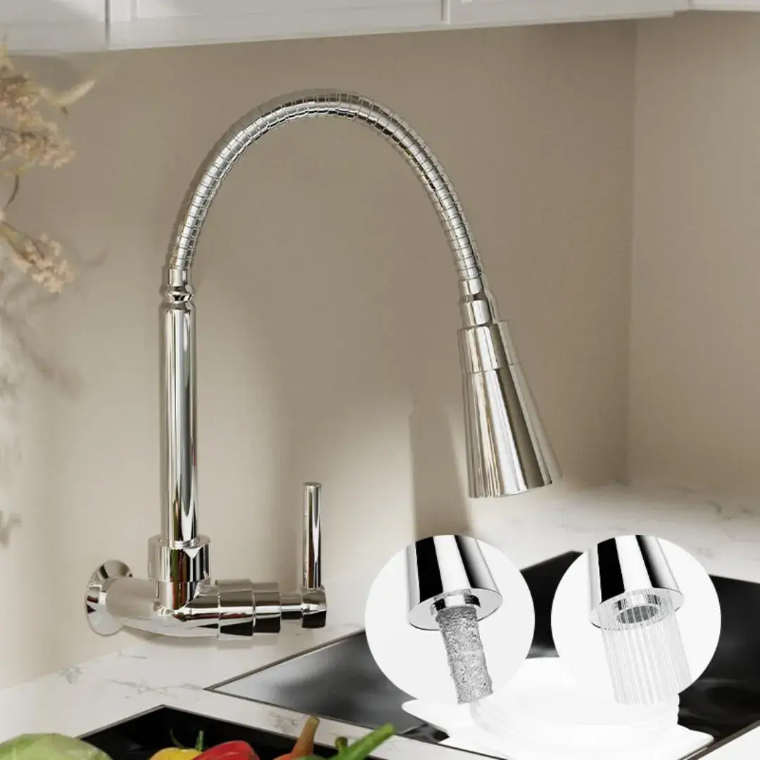 Torneira de Cozinha 360° com Tubo Flexível em Aço Inoxidável