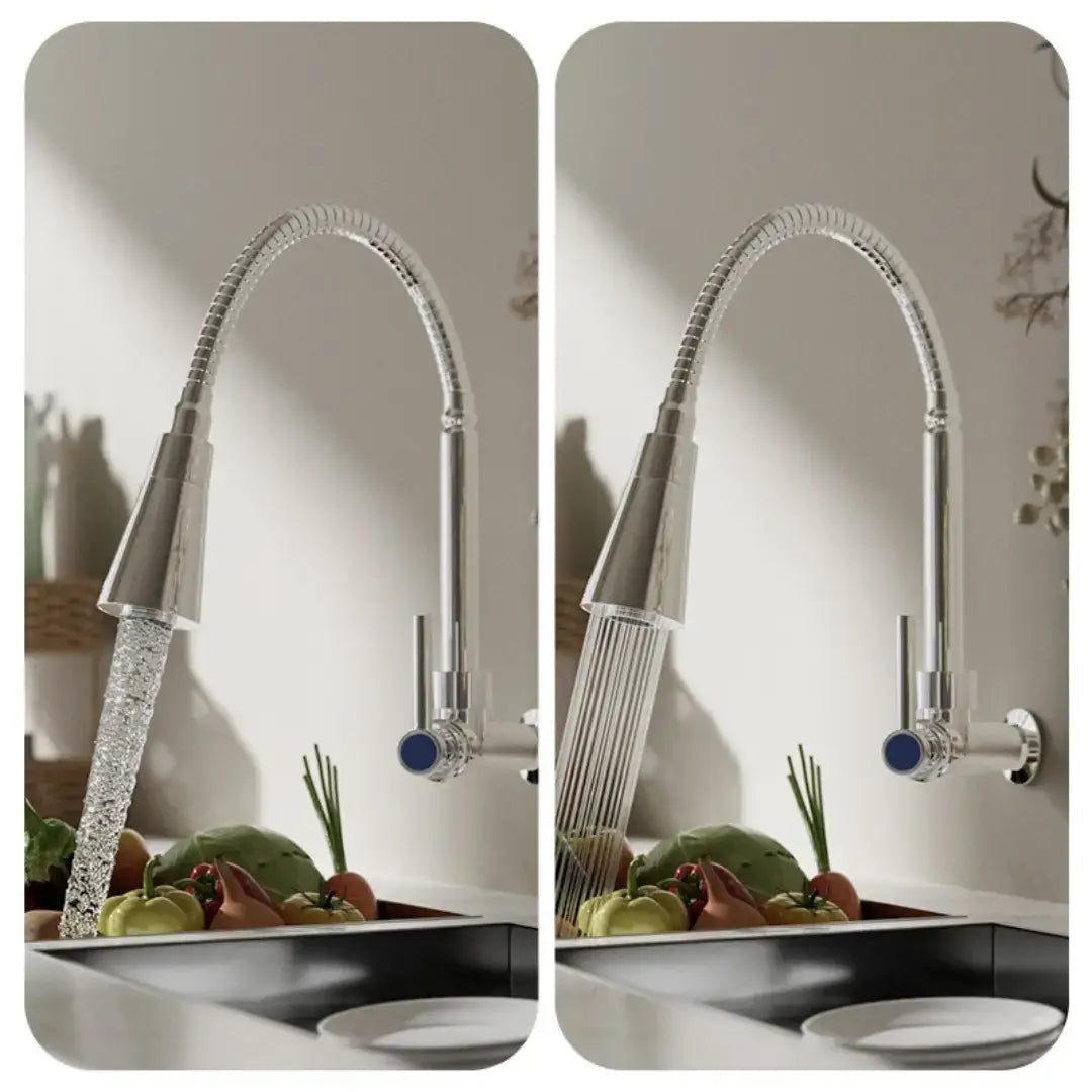 Torneira de Cozinha 360° com Tubo Flexível em Aço Inoxidável