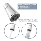 Torneira de Cozinha 360° com Tubo Flexível em Aço Inoxidável