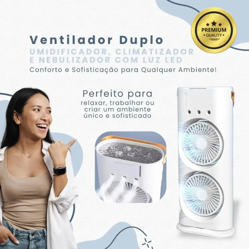 Umidificador Climatizador Portátil com Led 3 em 1. 03