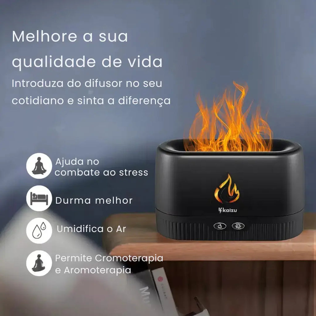 Umidificador Difusor de Aromas Lareira Aromaterapia - Modern Casa