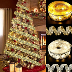 Fita De Natal 10M Luzes Decoração Árvore Laços De Com LED Para Presente Branco Arame De Cobre