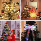Fita De Natal 10M Luzes Decoração Árvore Laços De Com LED Para Presente Branco Arame De Cobre