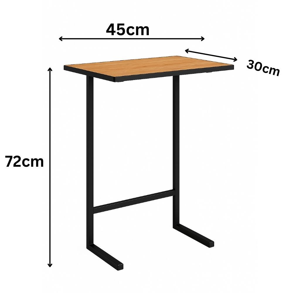 Mesinha Apoio Braço Sofa Lateral Apoiar Objetos Pés de Ferro