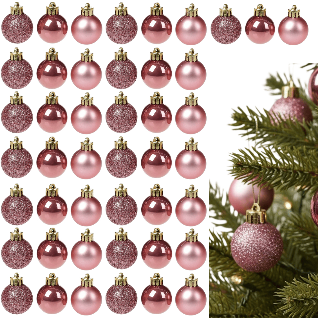 Kit 45 Bolinhas Enfeite Variável de Árvore De Natal 3cm Mista Lisa Fosca Glitter Decoração Natalina.