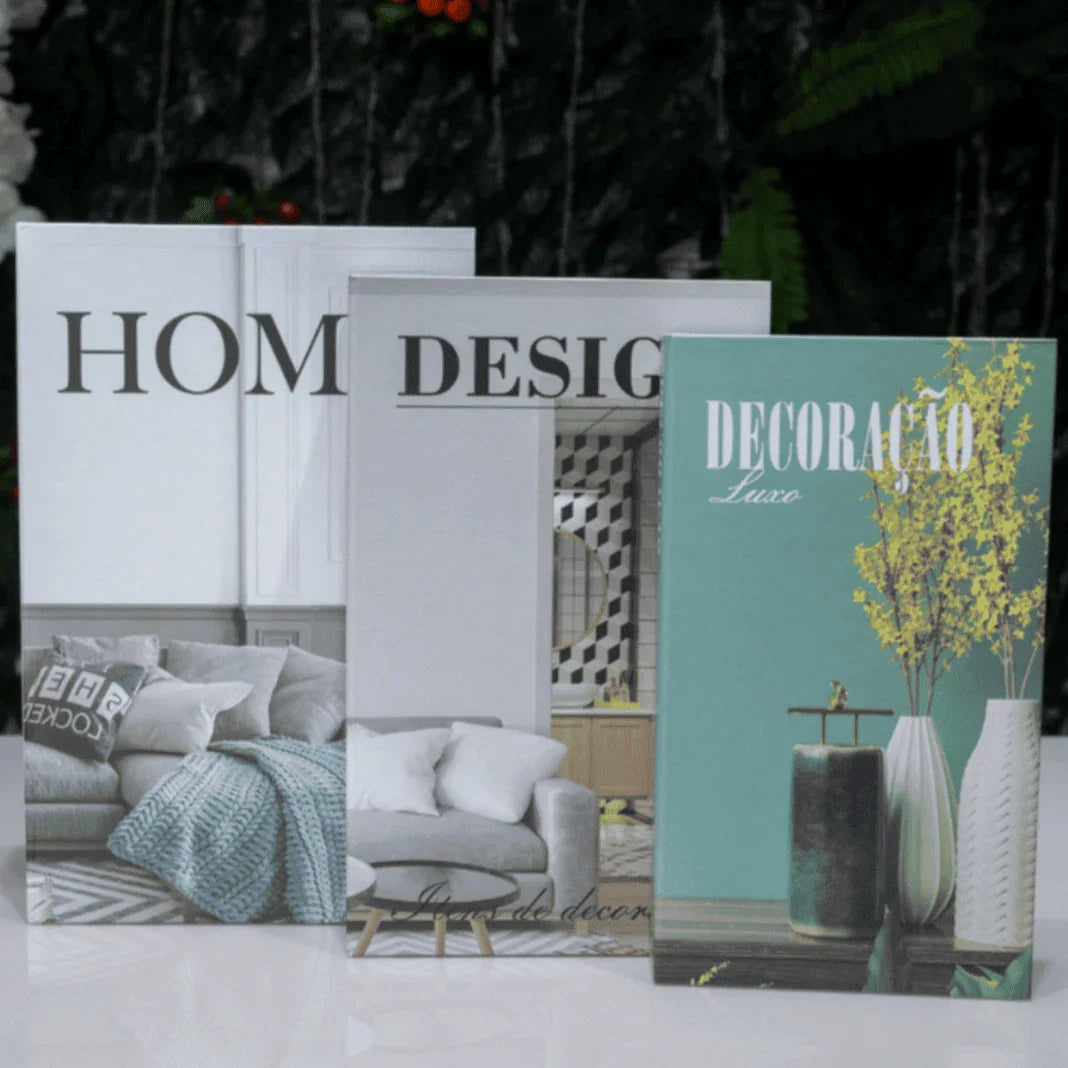 kit de Livros Decorativos 3 Peças