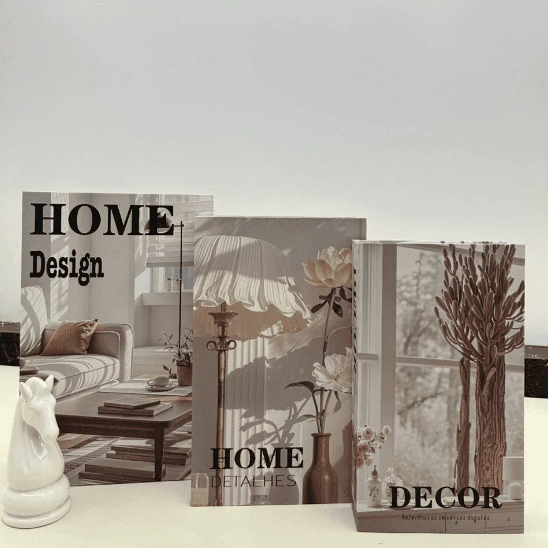 kit de Livros Decorativos 3 Peças